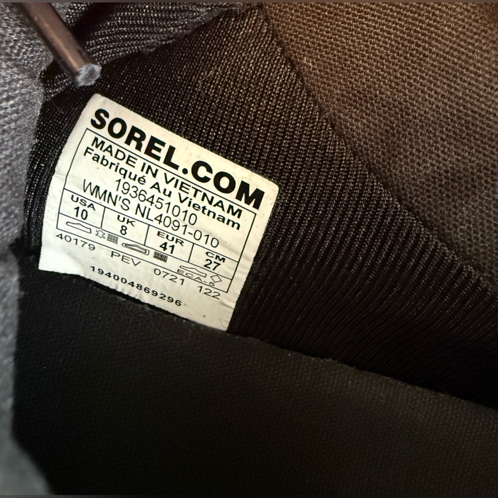 SOREL women’s OutNAbout Waterproof Low Sneakers Black Canvas Comfort Walking 10✨ - Picture 3 of 7